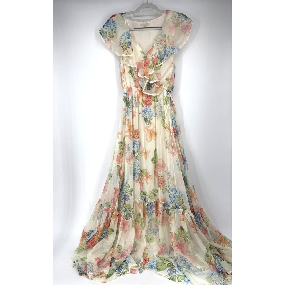 Lovecolette Maxi Dress Medium Coquette Romantic Sheer Spring Wedding Guest